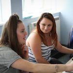 Photos of two teenage girls, one smiling