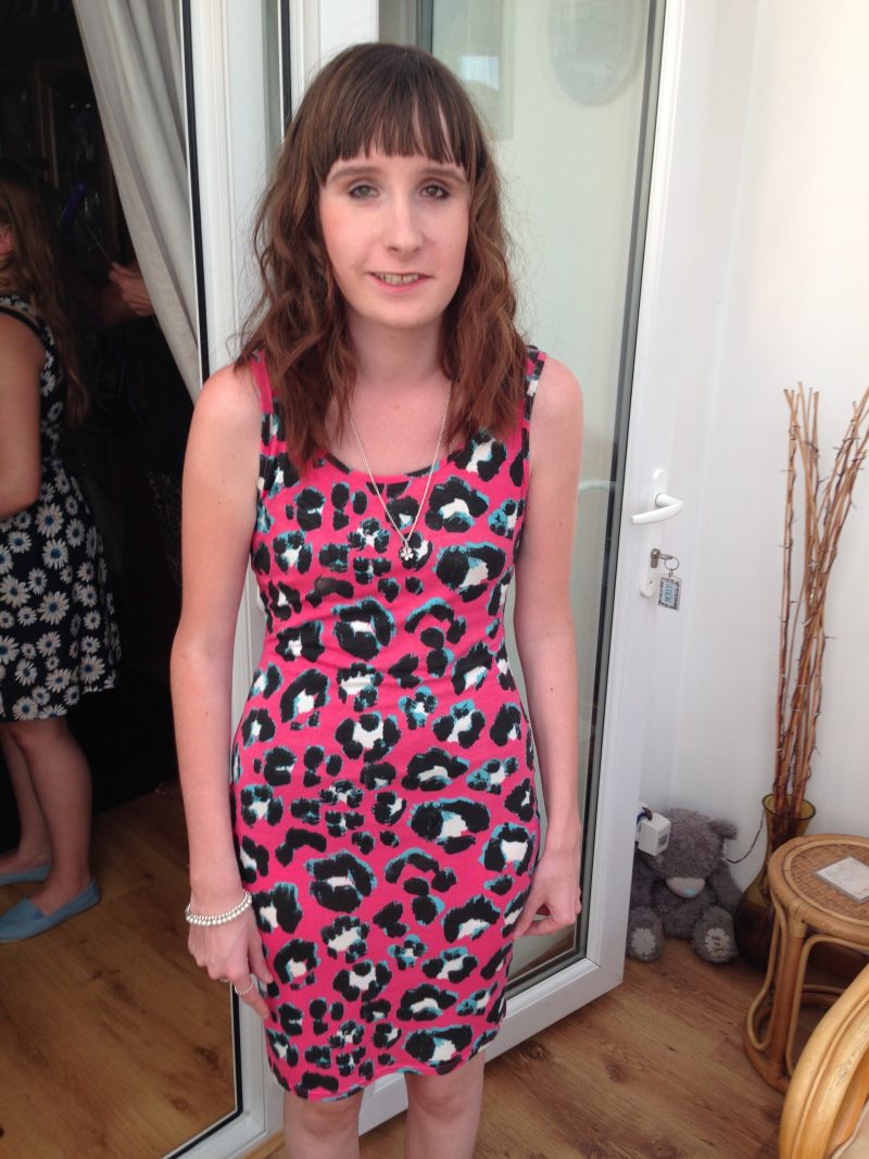 bright pink leopard print dress