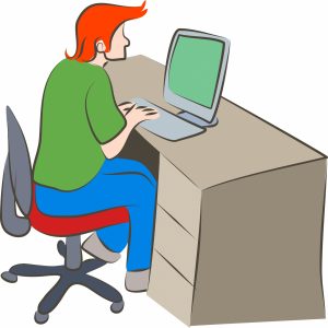 person using computer