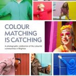 images of people wearing clothes or make up matching the colours of their surroundings, and the words colour matching is catching