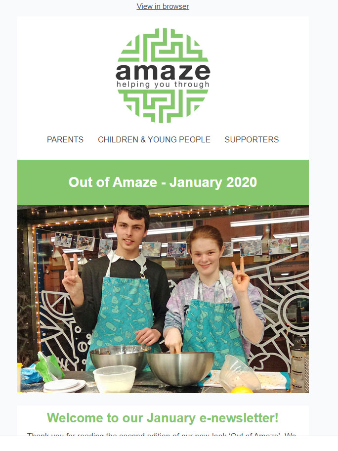 Out of Amaze e-newsletter BRIGHTON & HOVE – Jan 2020
