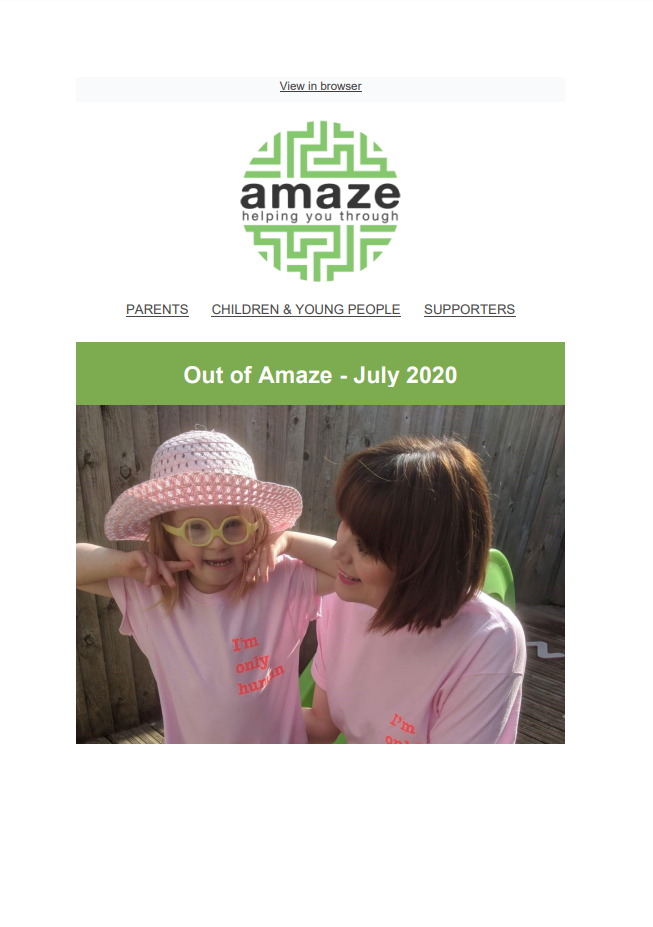 Out of Amaze e-newsletter BRIGHTON & HOVE July 2020