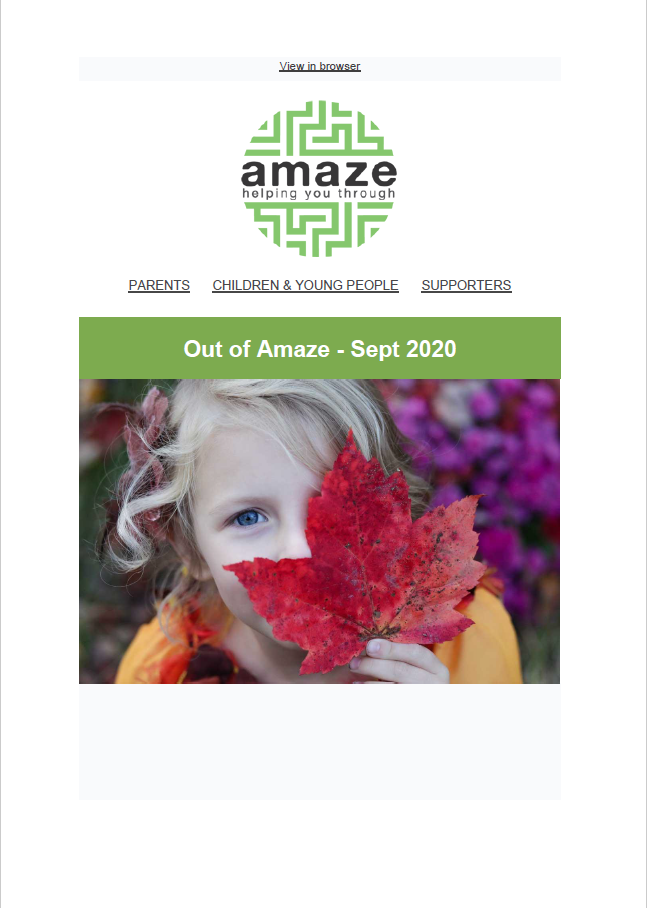 Out of Amaze e-newsletter BRIGHTON & HOVE Sep 2020