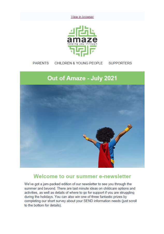 Out of Amaze e-newsletter EAST SUSSEX July 2021