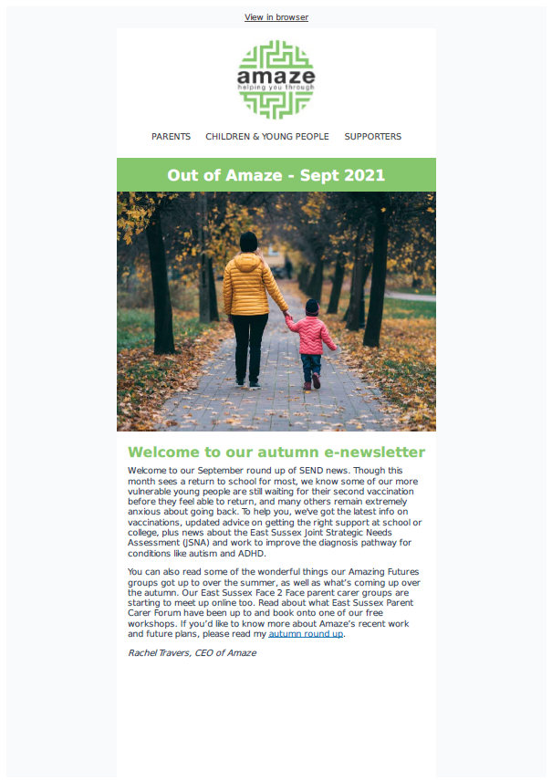  Out of Amaze e-newsletter EAST SUSSEX Sep 2021