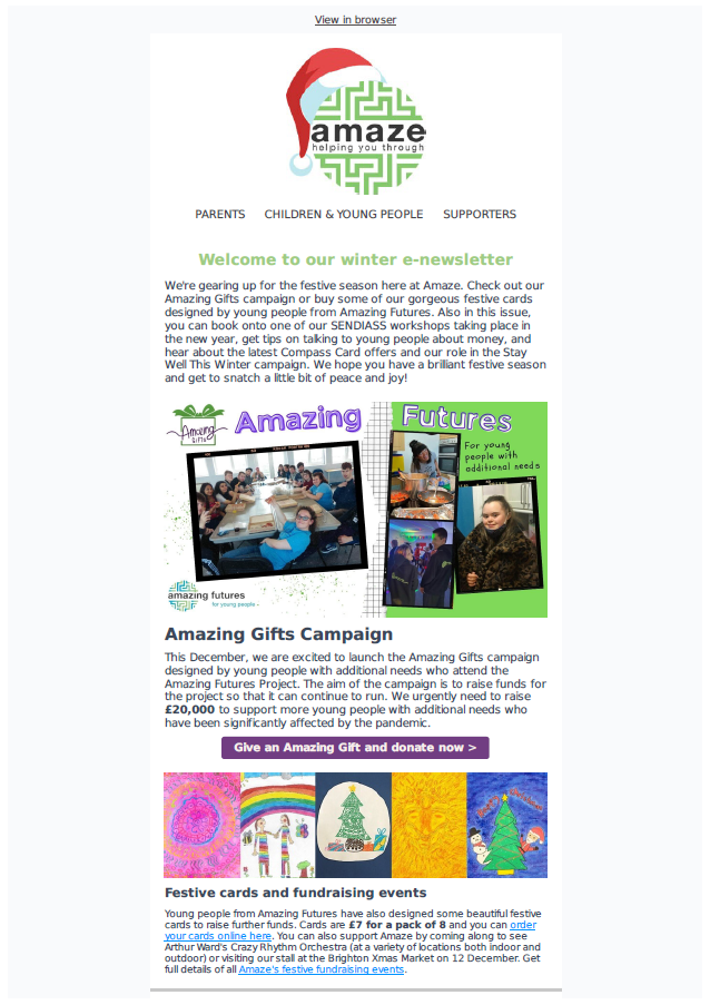 Out of Amaze e-newsletter EAST SUSSEX Dec 2021