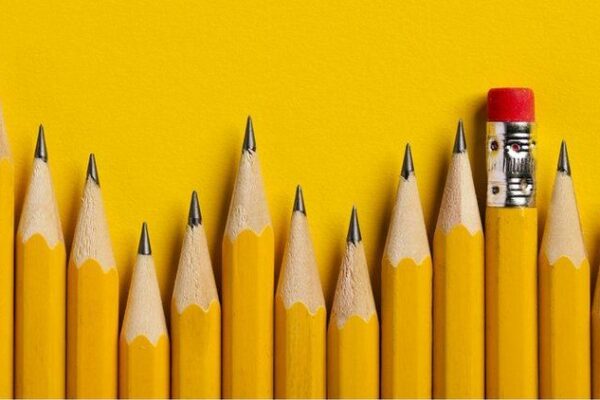 yellow pencils on a yellow background