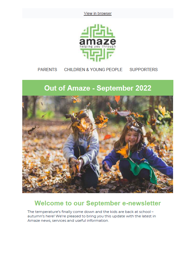 Out of Amaze e-newsletter EAST SUSSEX Sep 2022
