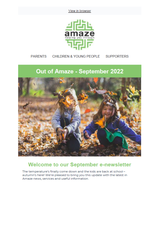 East Sussex Sep 2022 front cover featuring image of two small White girls playing in autumn leaves