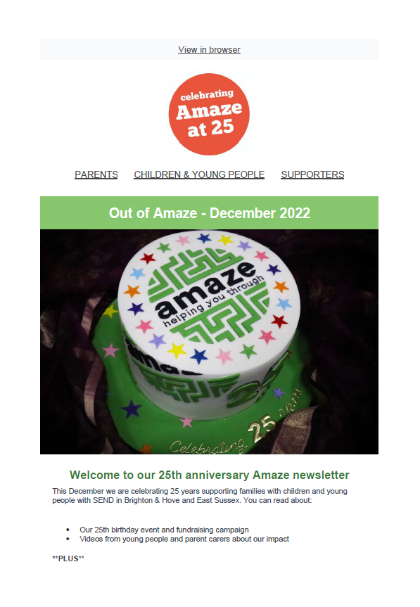 Out of Amaze e-newsletter EAST SUSSEX Dec 2022