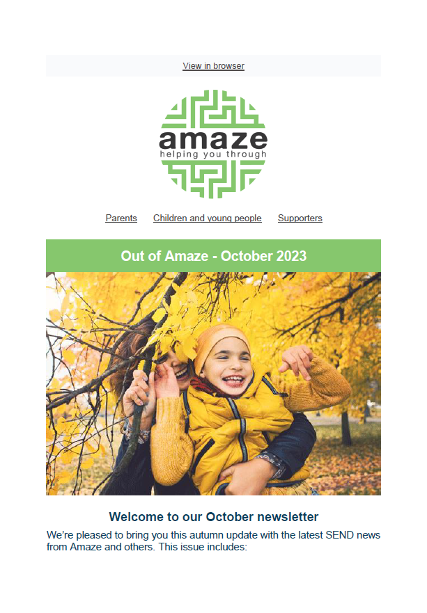 Out of Amaze e-newsletter EAST SUSSEX – October 2023