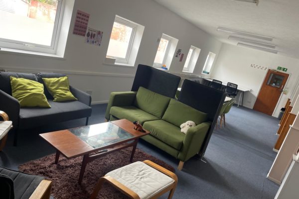 Interior of Amaze office at Whitley Road, Eastbourne.